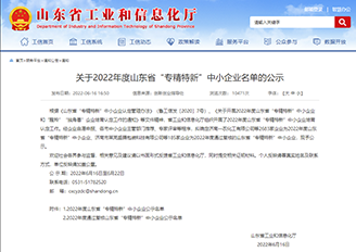 山東省“專(zhuān)精特新”企業(yè)